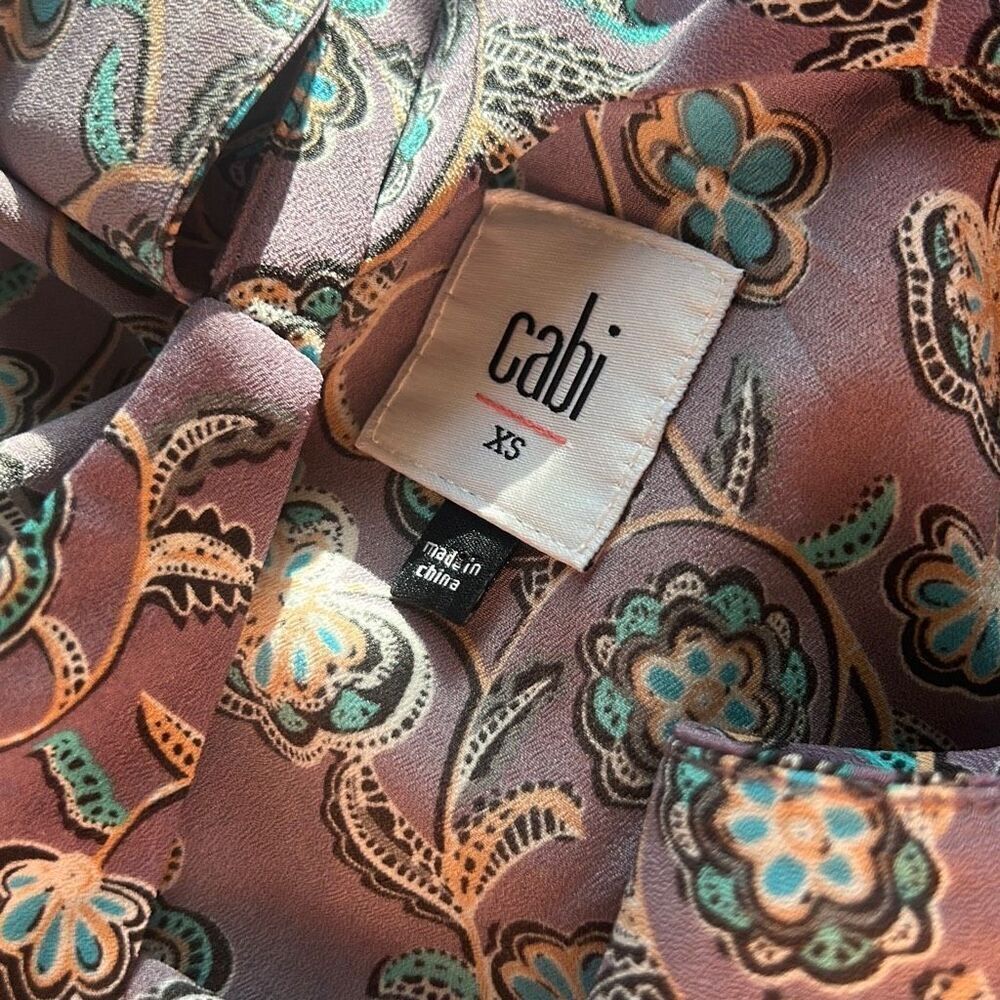 Cabi Women Purple Floral Tiered‎ Layered V-Neck Tank Top XS - Picture 4 of 5